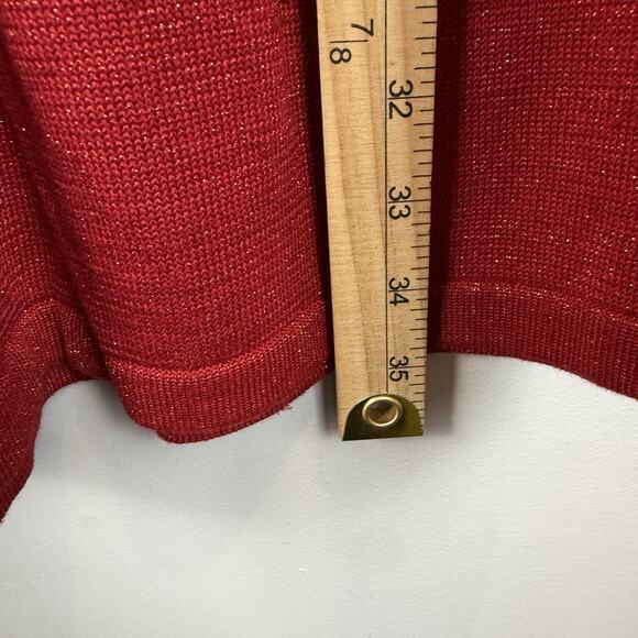 Free People Revolve French Girl Dress M Red Sparkle Knit Holiday Christmas Belt - Picture 9 of 12